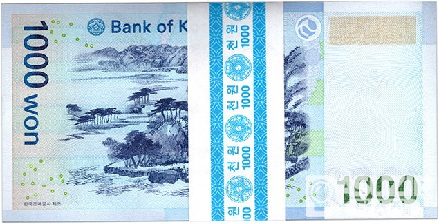 2007년 다 1000원(3차)권 100장 관봉 다발- 준솔리드, 로테이터 노트 0000701~ / 미사용품