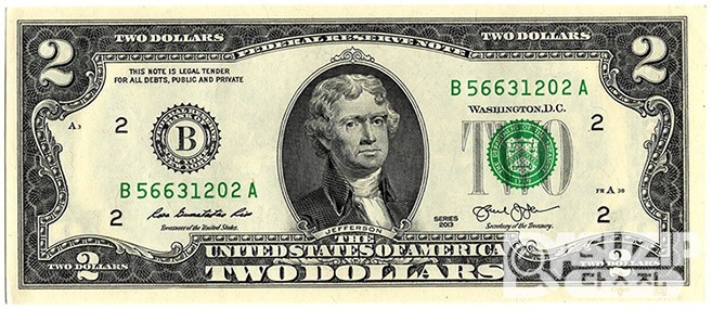 2013년-B 미국 행운의 2달러 / 완전미사용품