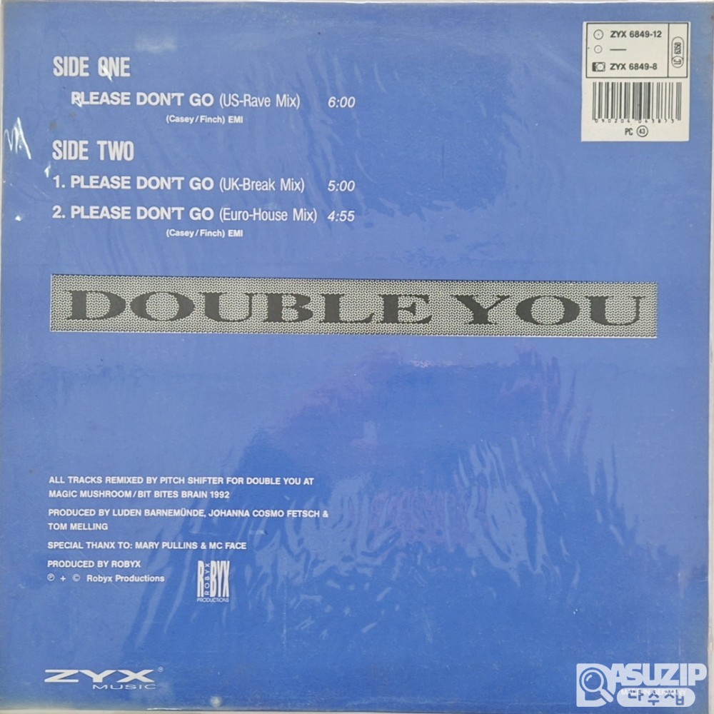 이탈리아 유로댄스 그룹 더블유(Double You)의 1992년 싱글 앨범 'Please Don't Go (The Techno Remixes)'