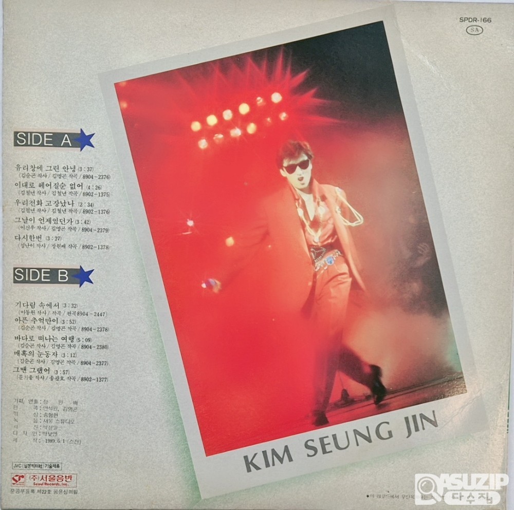 1989년 김승진의 4집 앨범 '유리창에 그린 안녕