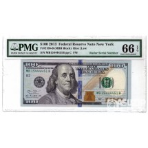 2013년 100달러 4봉 레이더 15444451 / PMG 66 EPQ