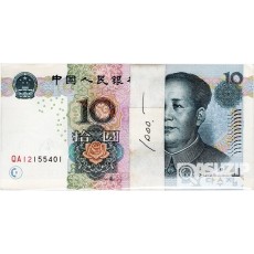 2005년 중국 10위안 100매 다발/ 미사용품