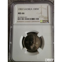 그레이딩 주화: 1983년 백원 NGC 66등급